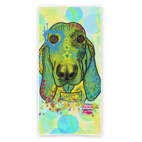 Badehandtuch Paolo – Popart-Hundemotiv, 75x165 cm, 100 % Polyester, weich & schnelltrocknend